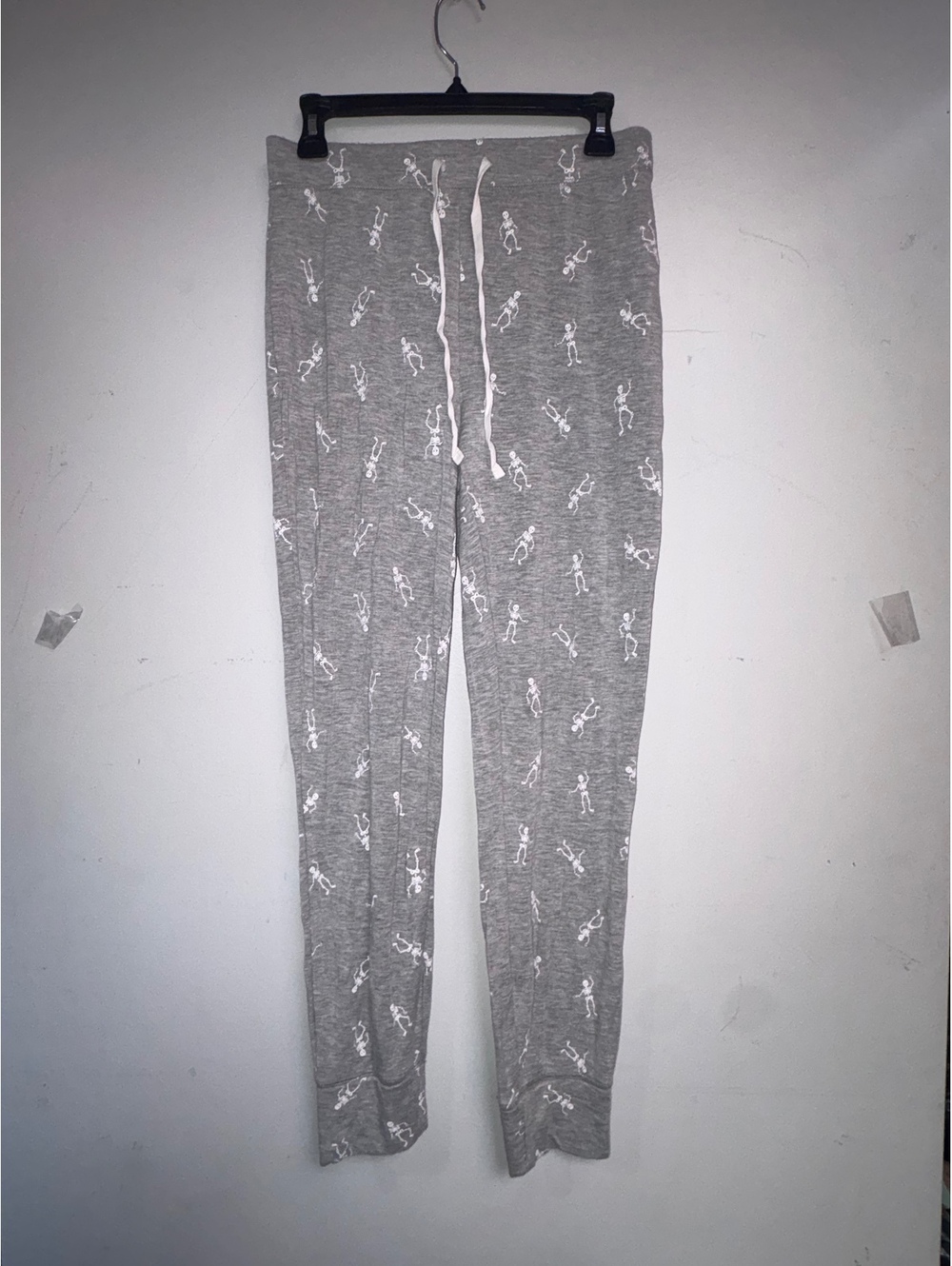 Spooky Night Gray Skeleton Print Lounge Pants Size Small